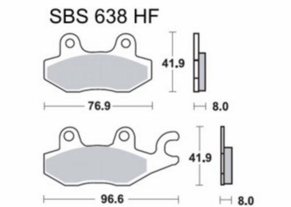 Remblokset Sbs voor Filly / Gpr / K pipe / New dink / Sento / Silence / Tzr 134hf
