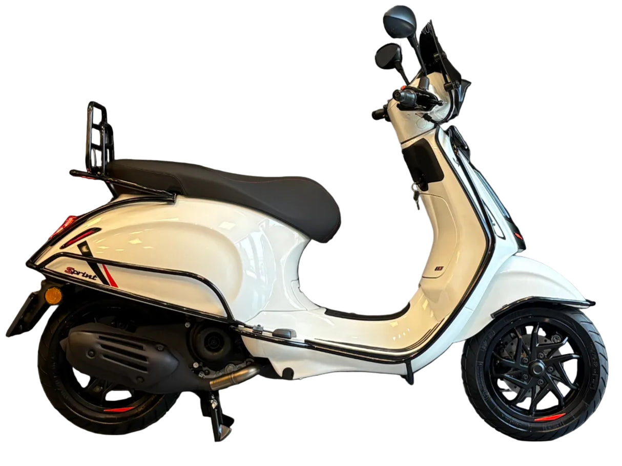 Beugelset voor/achter/spatbord glans zwart + montage Vespa