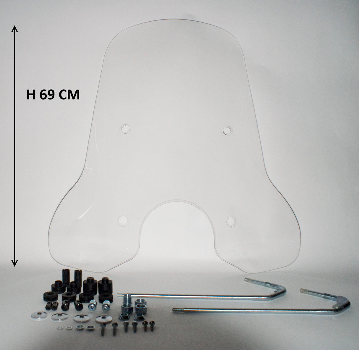 Windscherm hoog smoke / helder (transparant) Vespa Primavera