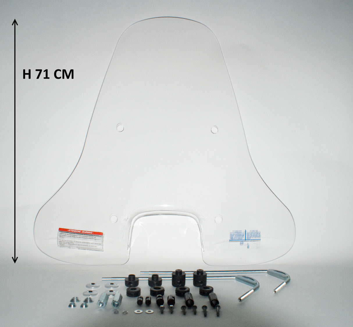 Windscherm hoog smoke / helder (transparant) Vespa S