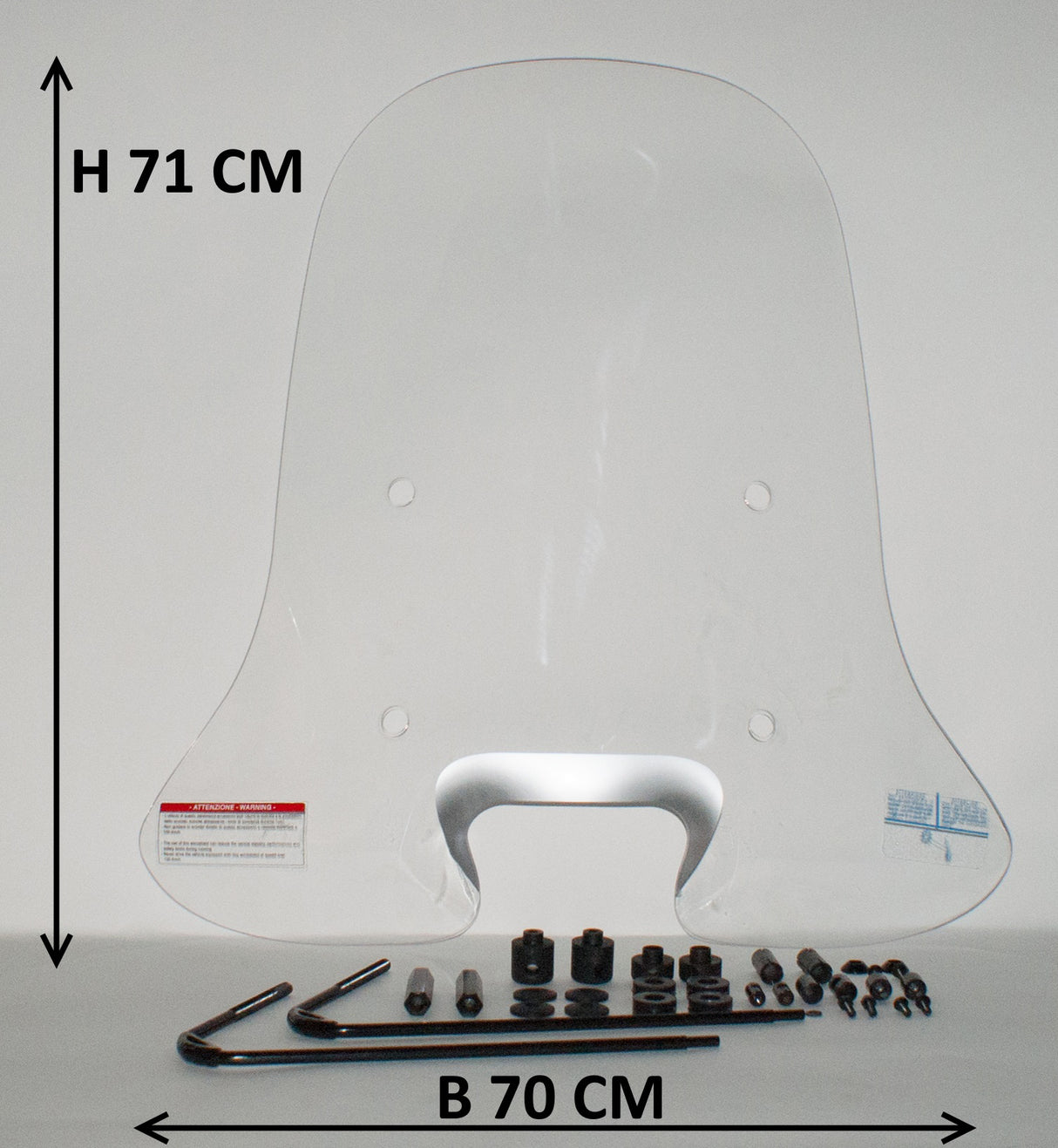 Windscherm hoog smoke / helder (transparant) Piaggio New Fly