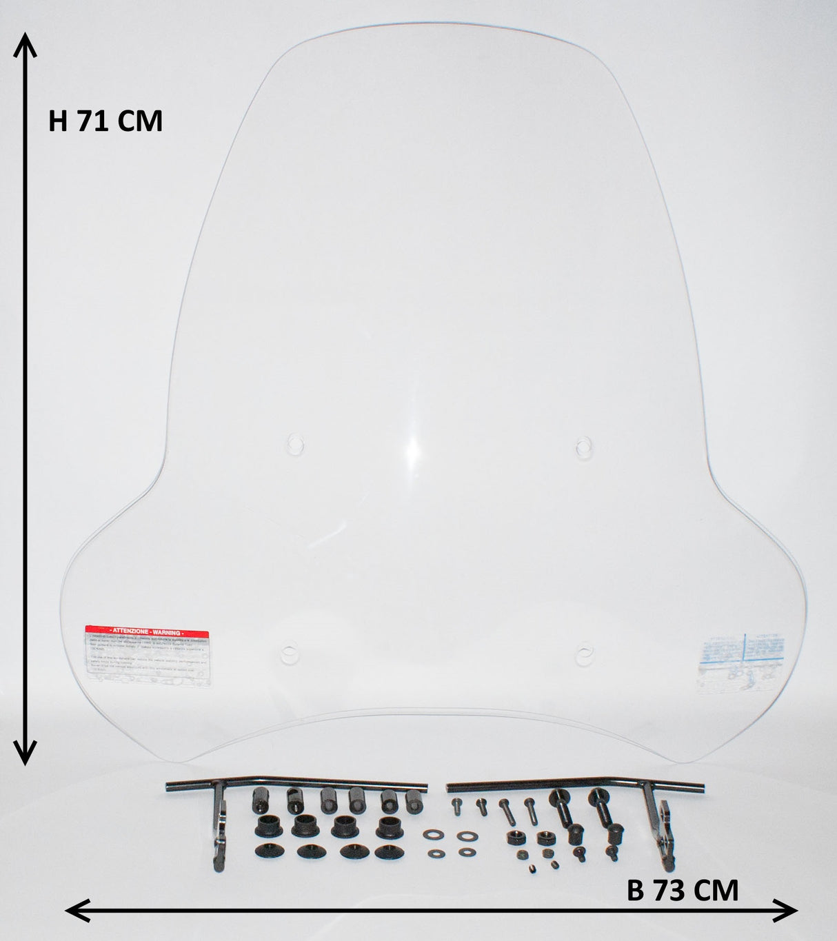 Windscherm hoog smoke / helder (transparant) Di Lucio Trendy Retro / La Souris Pico / New Flash / IVA Venti / BTC Old Classic / Berini Dolce Vita