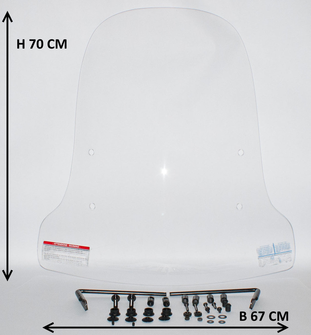 Windscherm hoog smoke / helder (transparant) Speedy / Vici / AGM Goccia Universeel