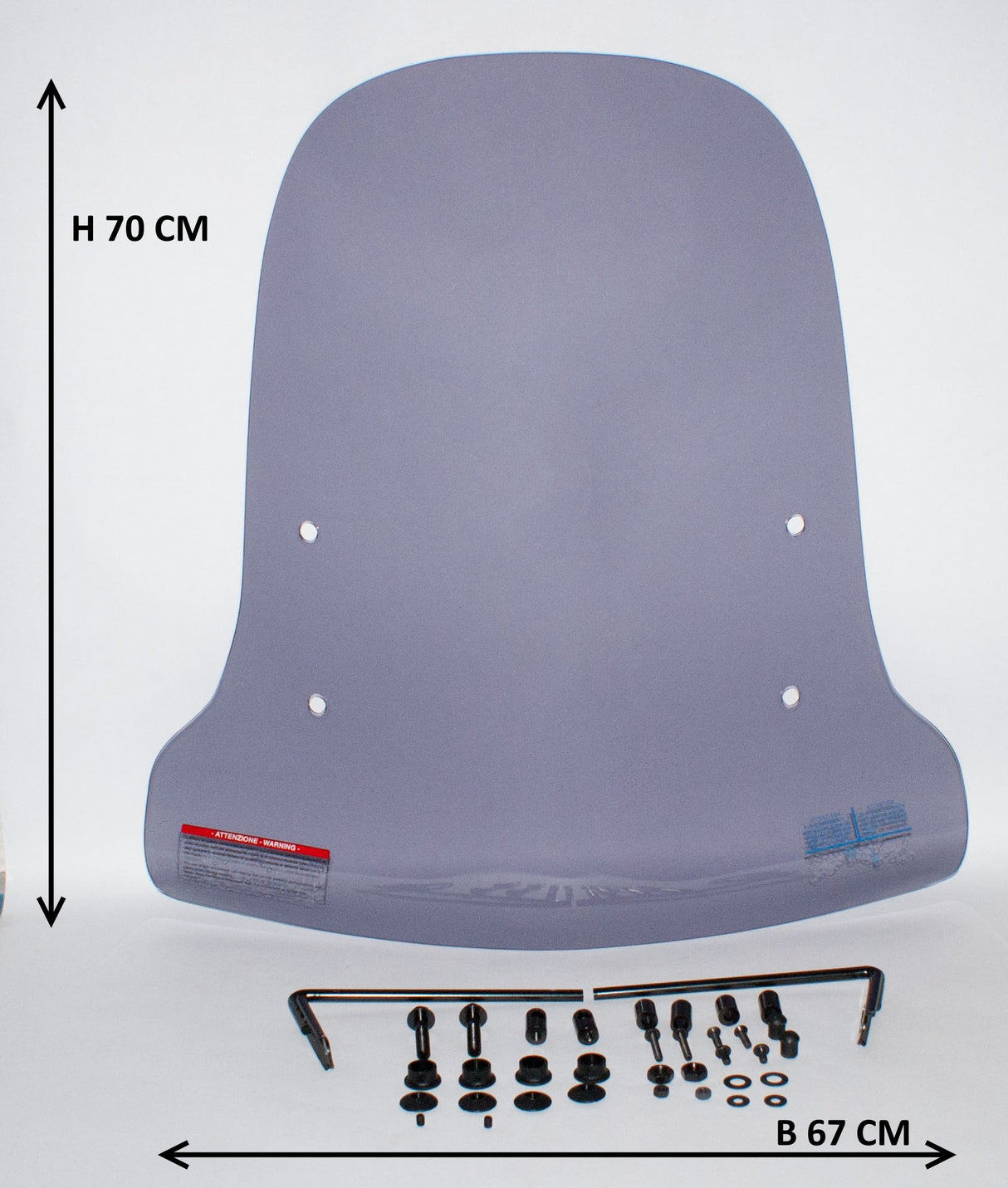 Windscherm hoog smoke / helder (transparant) Speedy / Vici / AGM Goccia Universeel
