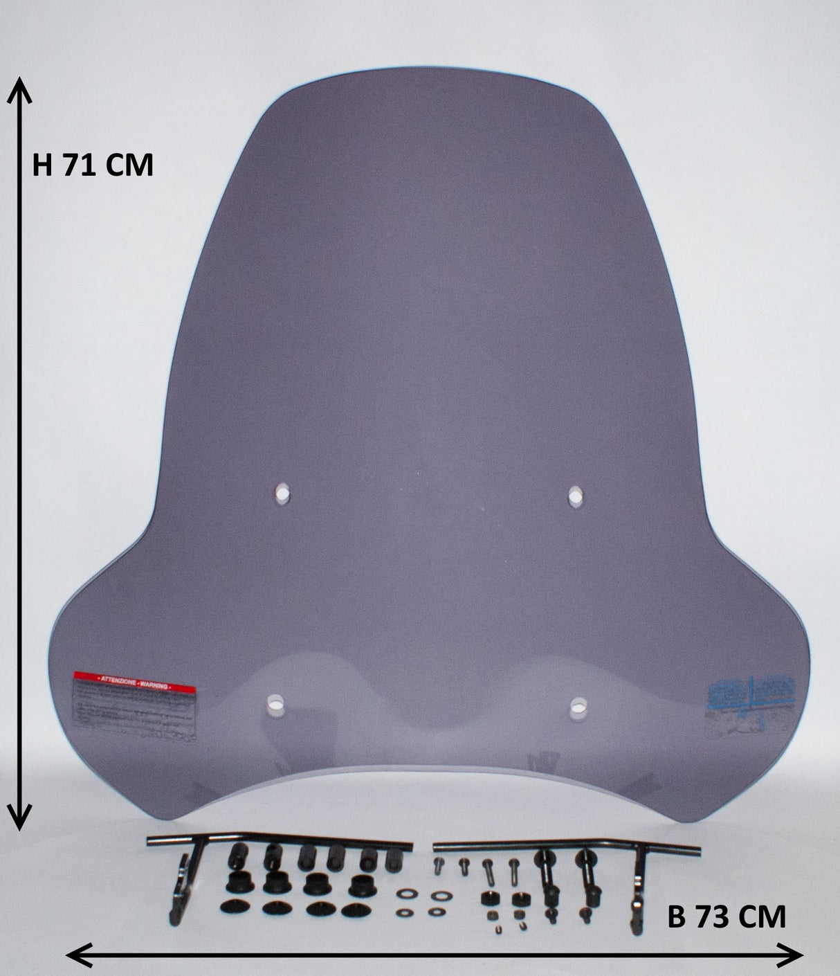 Windscherm hoog smoke / helder (transparant) Di Lucio Trendy Retro / La Souris Pico / New Flash / IVA Venti / BTC Old Classic / Berini Dolce Vita