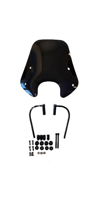 Windscherm laag smoke / glans zwart / mat zwart Piaggio Zip