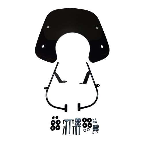 Windscherm laag glans zwart / mat zwart / helder (transparant) Sym Fiddle 2