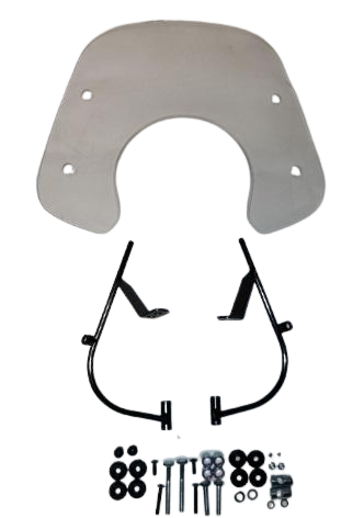 Windscherm laag glans zwart / mat zwart / helder (transparant) Sym Fiddle 2