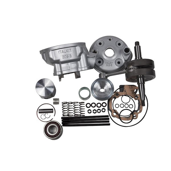 Cilinder met kop Italkit + krukas alu nik Gilardoni 95cc Minarelli Am6 k.44.952.g14