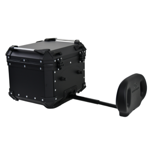 TOPBOX COOCASE ALUMINIUM 45L MET UITSCHUIFBARE RUGSTEUN