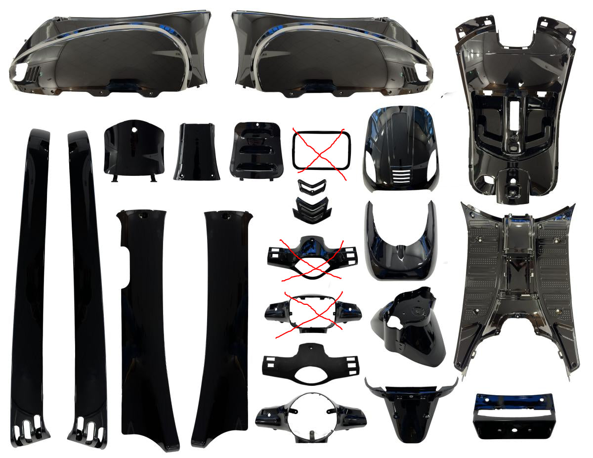 Kappenset 17 delig voor o.a. LA SOURIS VESPELINI / AGM VX50 / BTC Riva / CHINA SCOOTER