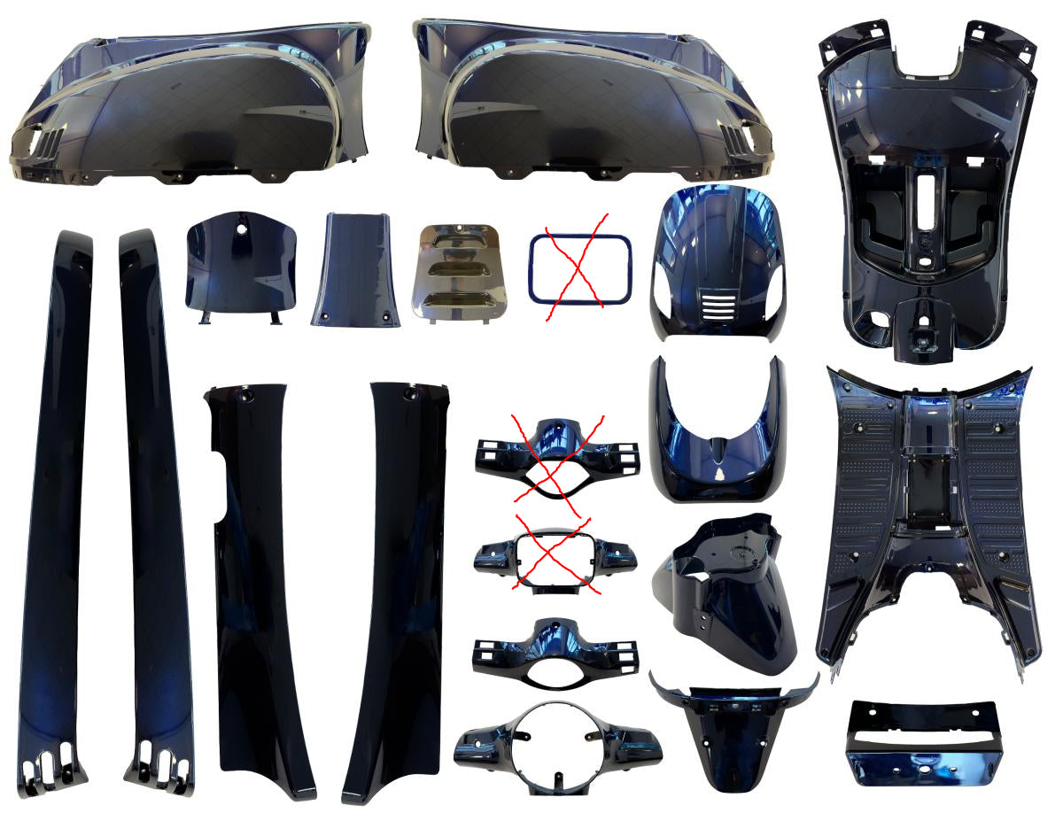 Kappenset 21 delig voor o.a. LA SOURIS VESPELINI / AGM VX50 / BTC Riva / CHINA SCOOTER !actieproduct!