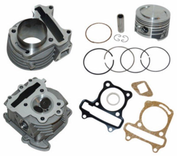 Cilinder met kop Naraku snel 52.4mm Sco China 4takt / Sco Gy6 nk100.52