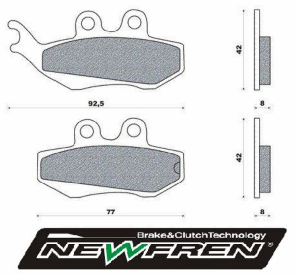 Remblokset Newfren voor Gilera Dna / Dna 180cc / Dt50lc / Rs1 / Rs 1999 / Runner 180cc / Runner pro / Rx / Tzr / Xsm / Xtm / fd0195