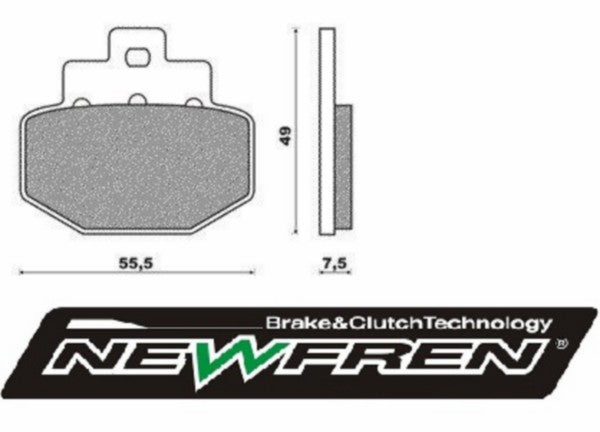 Remblokset Newfren achter Gilera Dna 180cc / Gts 125cc / Gts alle mod. / Gts Super 300cc / Gtv / Runner 180cc / Runner 200cc vxr / fd0298