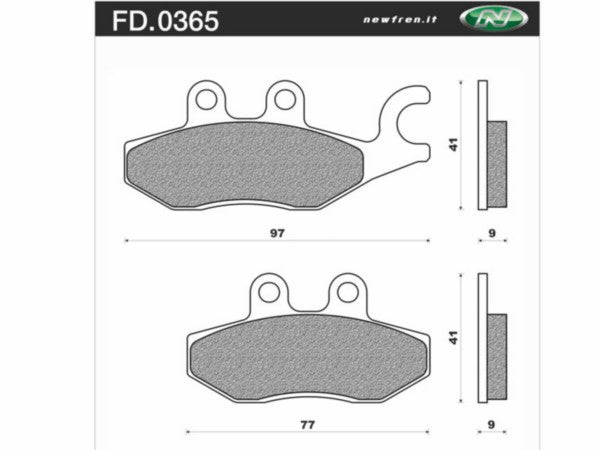 Remblokset Newfren Heng Tong Beverly 350 / Medley 125 / Mp3 / Mp3 300cc / X10 / X9 / 250cc