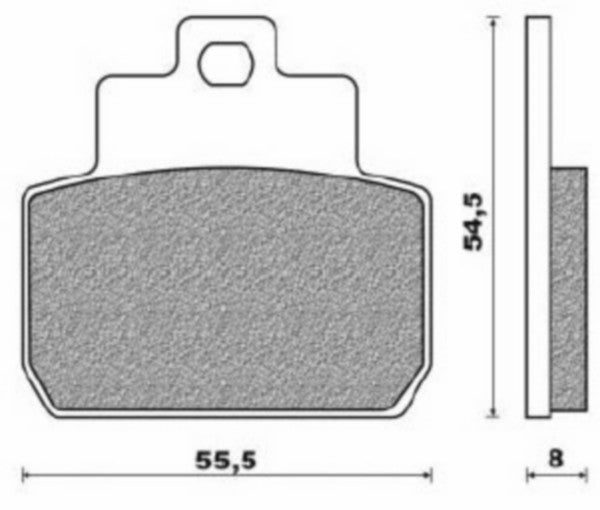 Remblokset Newfren Heng Tong achter MP3 500 Maxi Sport E4 / Beverly 500cc / Mp3 250cc / Runner 180cc / X9 250cc / fd0394