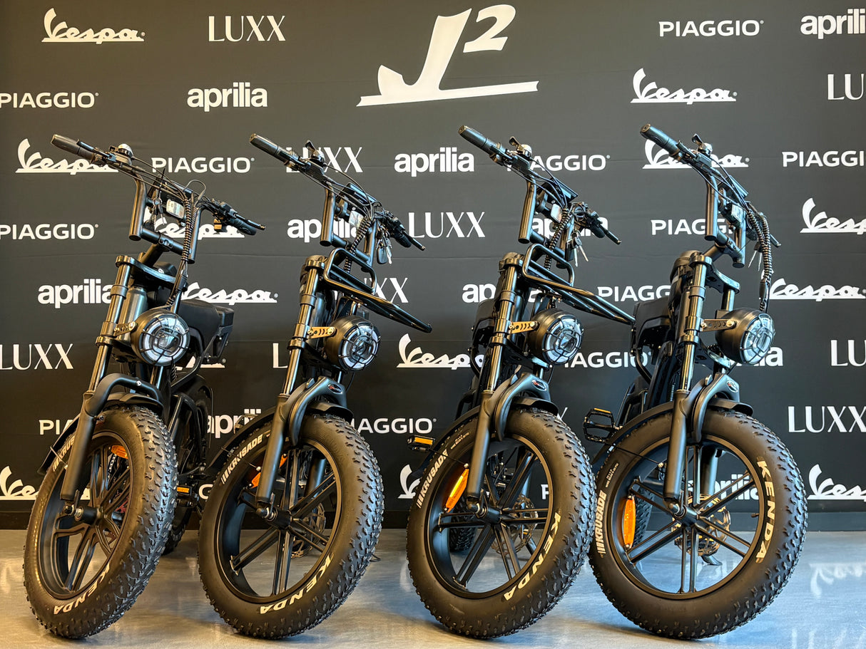 Fatbike V20 Pro + VOOR EN ACHTER DRAGER + TELEFOON HOUDER EN SLOT + STEPJES ORIGINEEL QM WHEELS