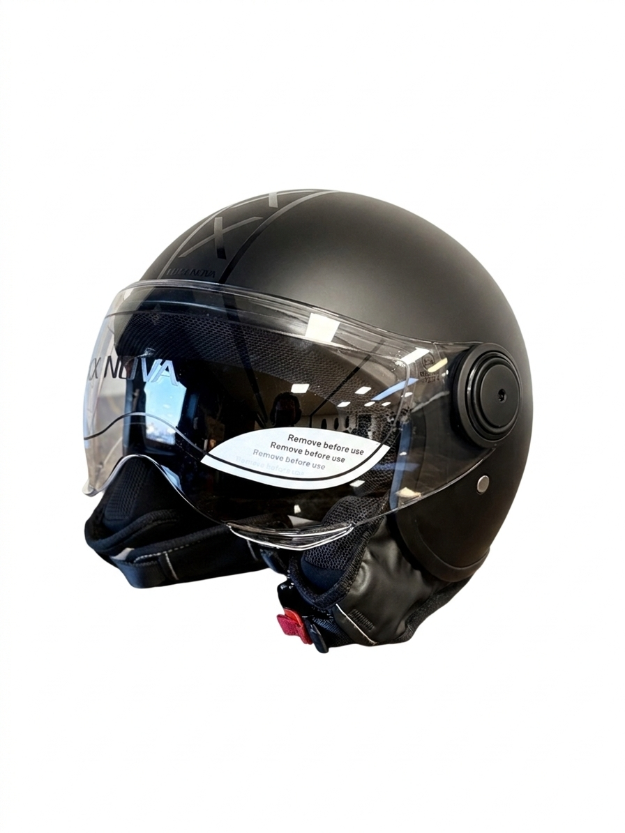 Luxx Nova Helm - Dames & Heren - Brommer - Scooter - Motor - Mat zwart - Europees (LENTE VOORDEEL)