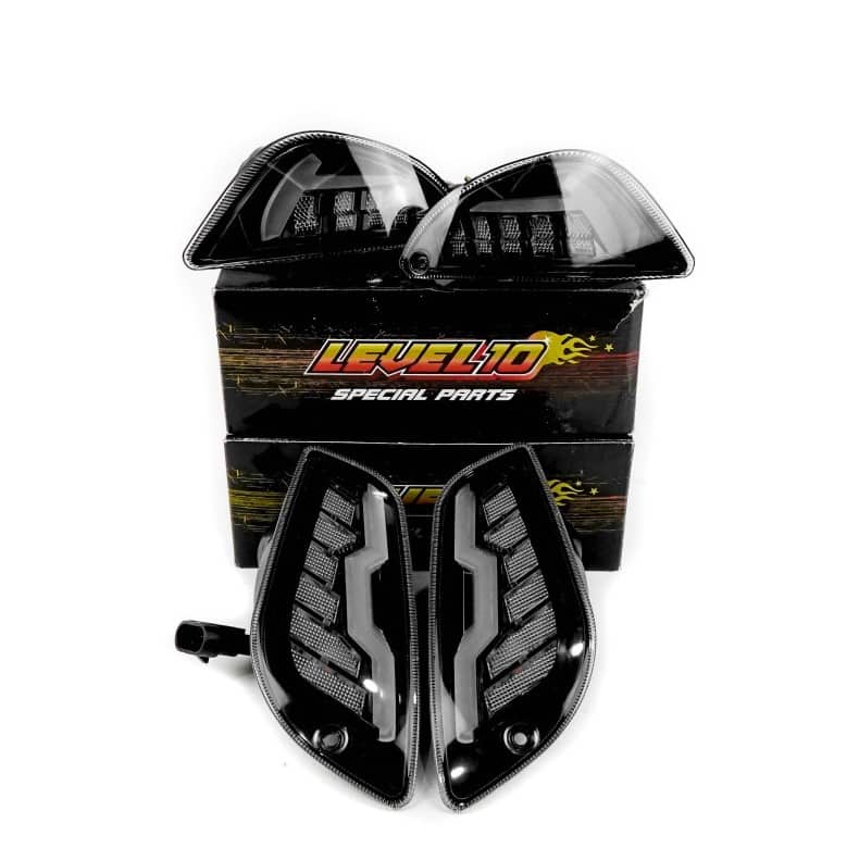 LED knipperlichten set LEVEL 10 MATRIX FLOW (weglopend) voor / achter Vespa LX / S