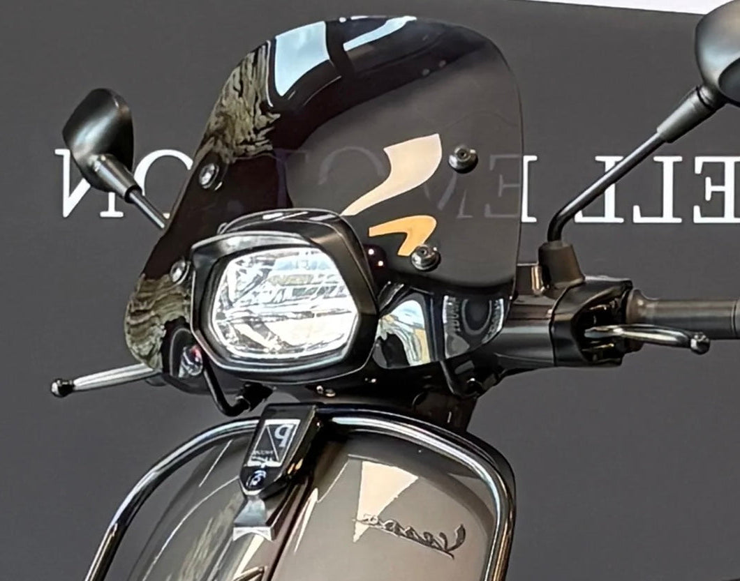 Windscherm Vespa Sprint Laag – Smoke / Glans Zwart / Mat Zwart / Transparant