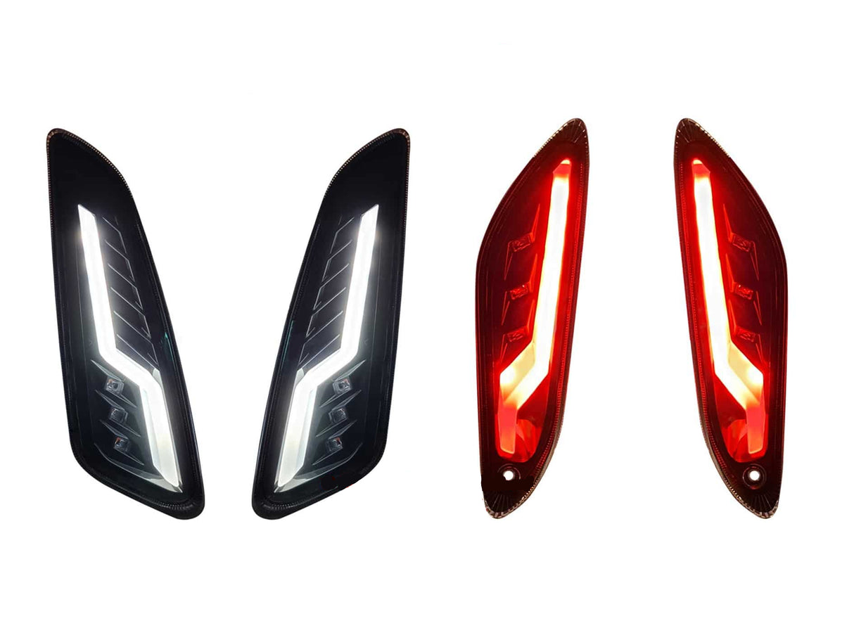 LED knipperlichten set LEVEL 10 MATRIX FLOW (weglopend) voor / achter Vespa Sprint / Primavera