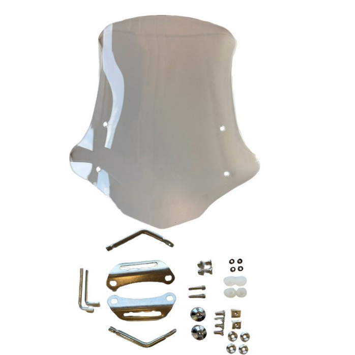 Windscherm medium smoke / helder (transparant) universeel 45 cm