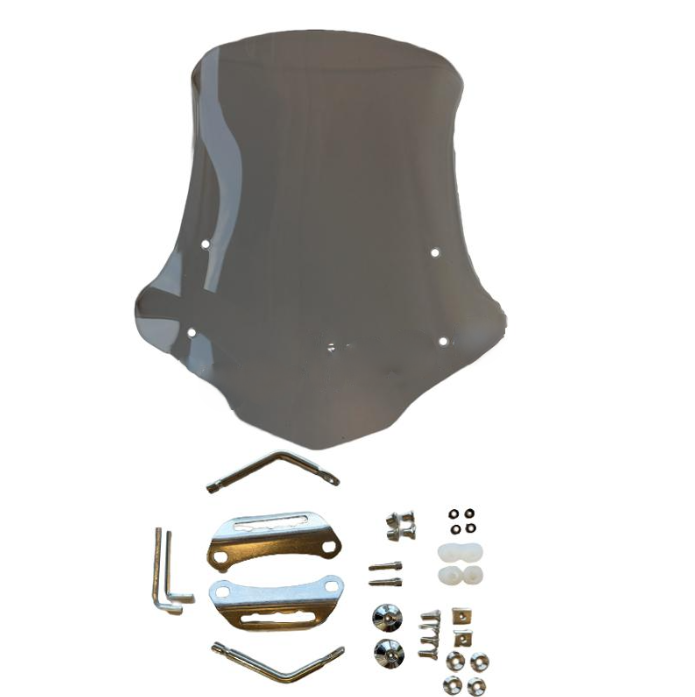 Windscherm medium smoke / helder (transparant) universeel 45 cm