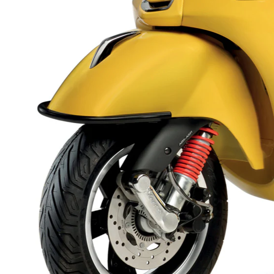 Spatbordbeugel origineel mat zwart / chrome Vespa GTS