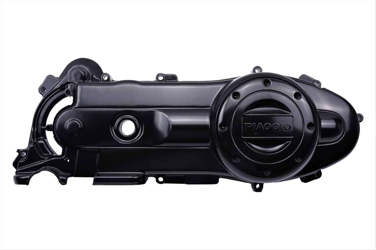 Vespa 4T 12 inch carterdeksel OEM | glans zwart.