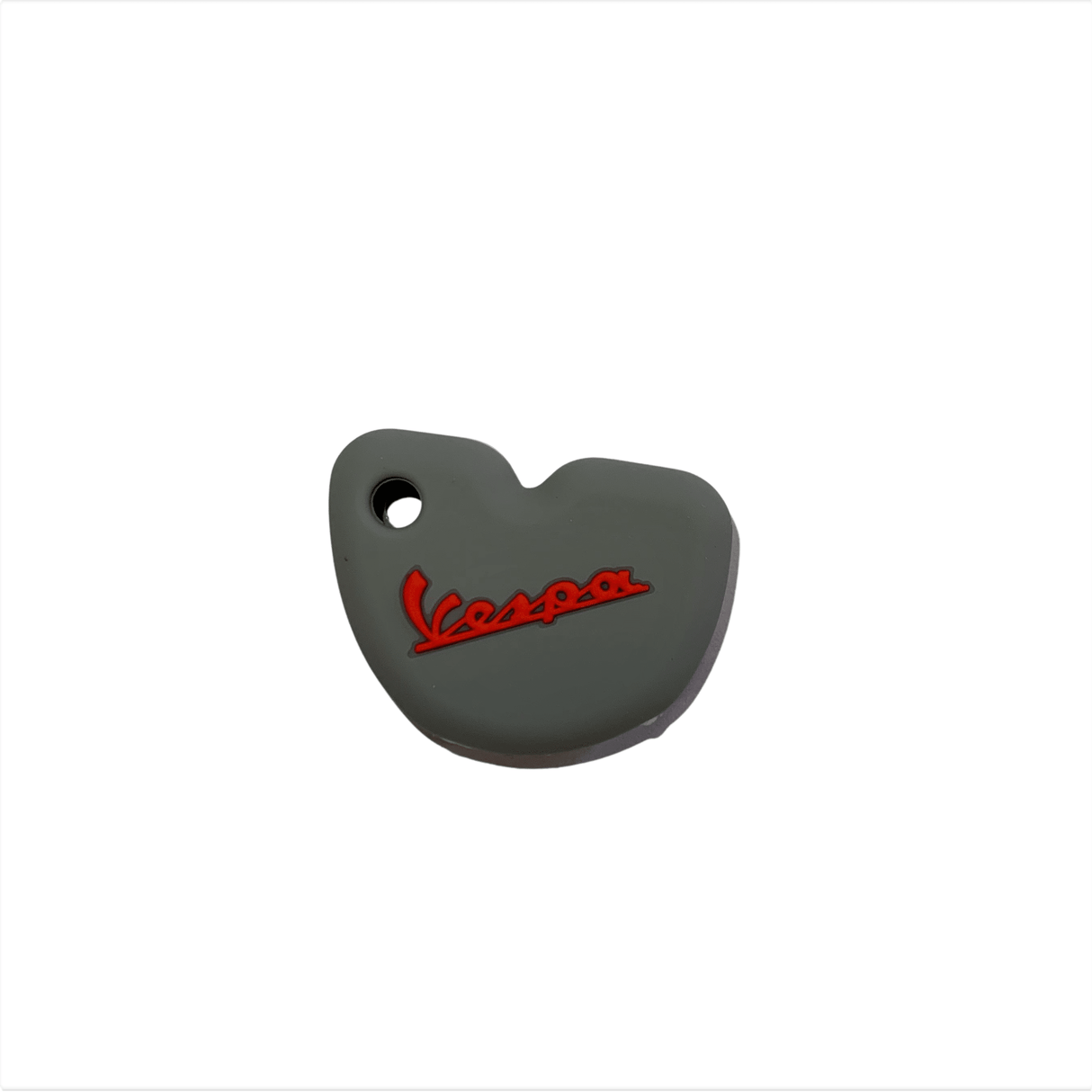 Vespa | Sleutelhoesje grijs met rood logo.