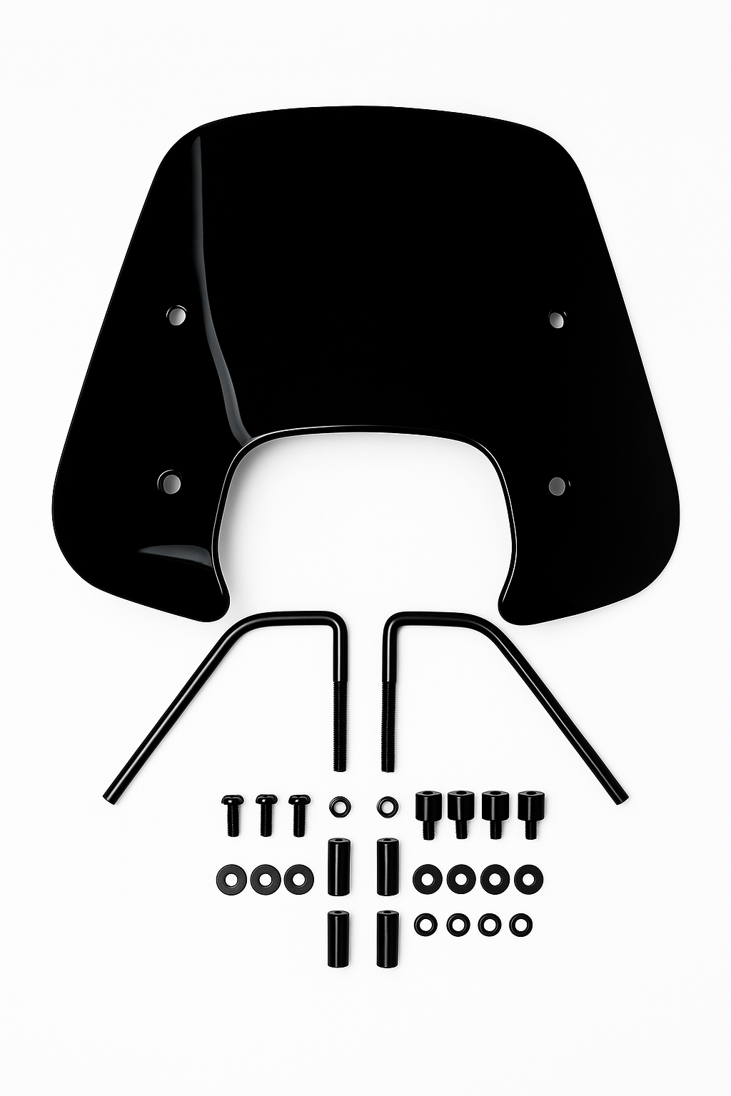 Windscherm laag smoke / glans zwart / mat zwart / helder (transparant) Vespa Sprint