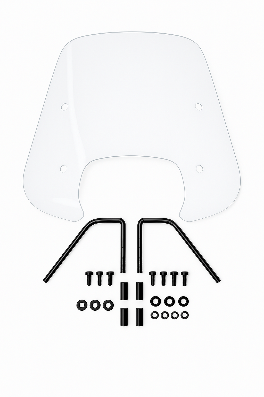 Windscherm laag smoke / glans zwart / mat zwart / helder (transparant) Vespa Sprint