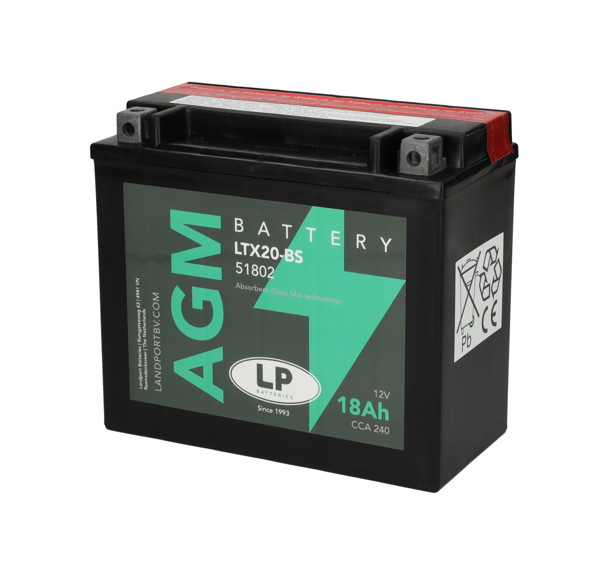 Landport YTX20-BS / LTX20-BS Accu 12V 18Ah AGM