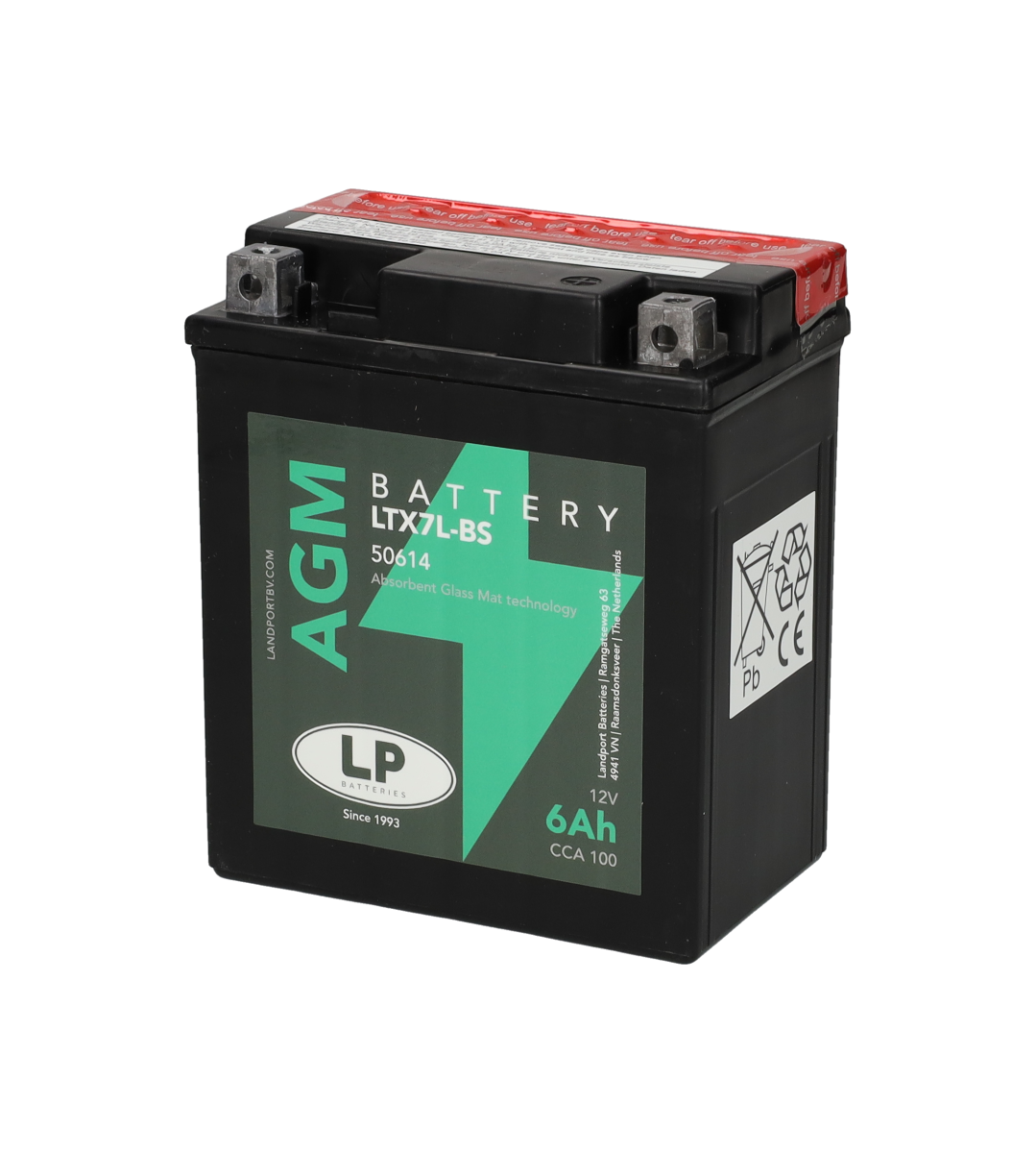 Landport YTX7L-BS / LTX7L-BS Accu 12V 6Ah
