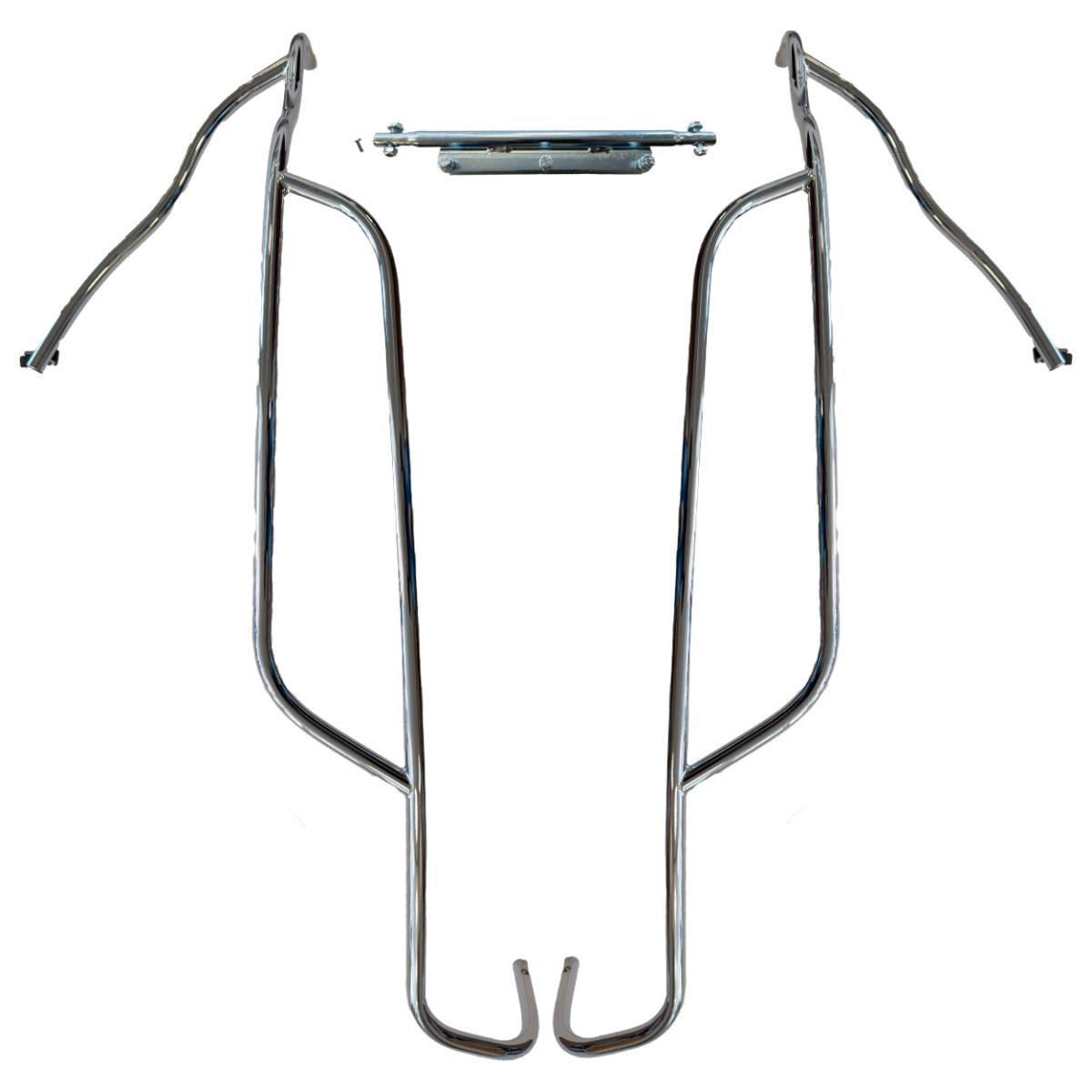 Achtervalbeugels origineel mat zwart / chrome Vespa GTS