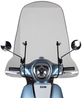 Windscherm hoog smoke / helder (transparant) Sym Fiddle 3 ORIGINEEL