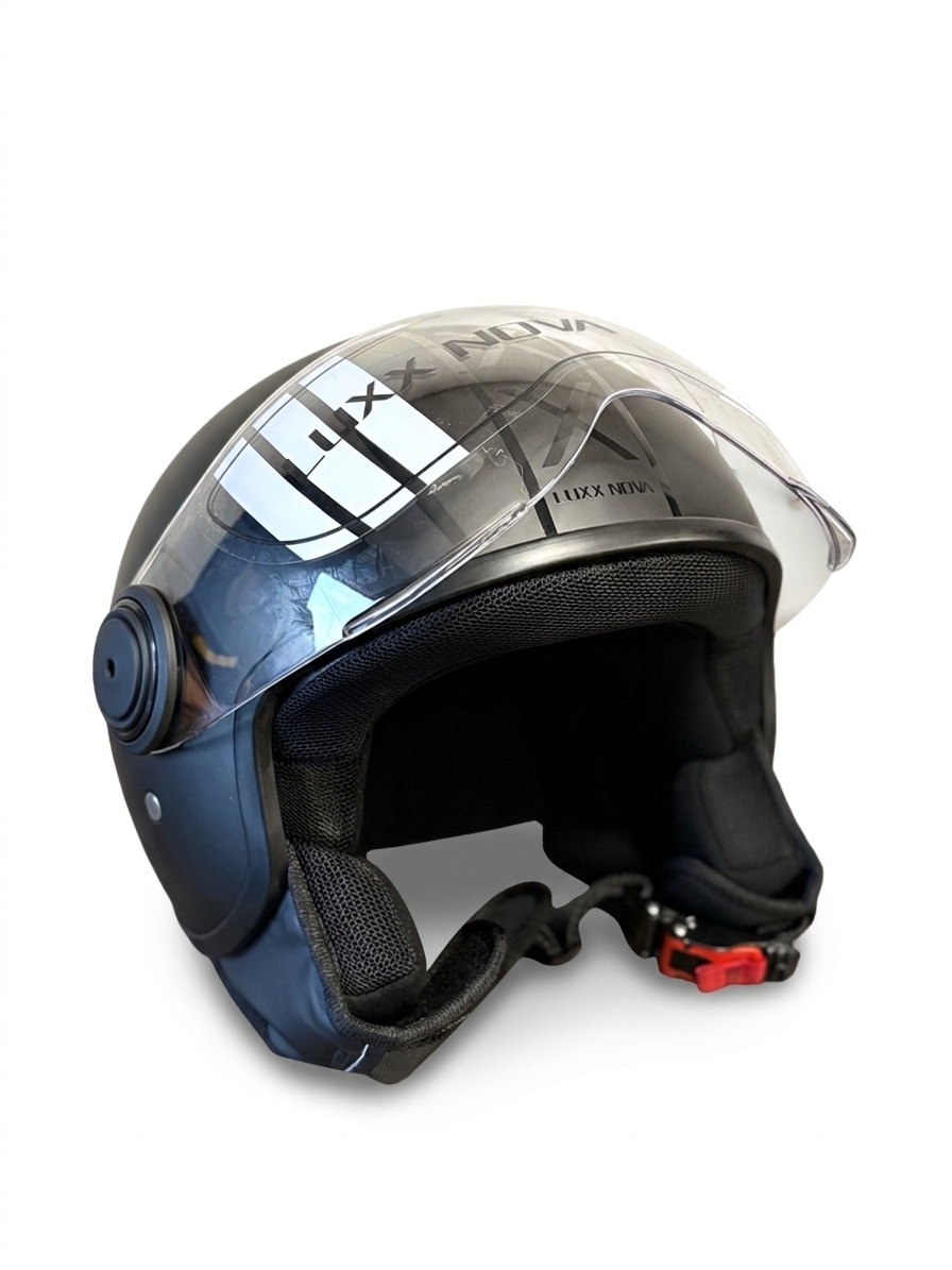 Luxx Nova Helm - Dames & Heren - Brommer - Scooter - Motor - Mat zwart - Europees (LENTE VOORDEEL)