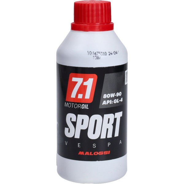 Transmissie olie Malossi 80W90 7.1  250mL fles Vespa Pk50 schakel 7614336b