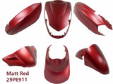 Kappenset 6 delig Peugeot Kisbee rood / blauw mat