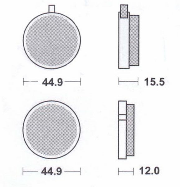 Remblokset rond voor Yamaha Fs1 / Rd m