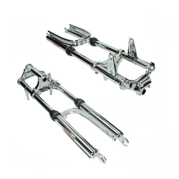 Voorvork Ebr lang breed + versterkte stabilisator compleet Puch Maxi