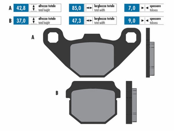 Remblokset Polini Peugeot Ludix / Nrg power / Rush / Speedfight / Stalker / Tgb / Viva / 174.0074