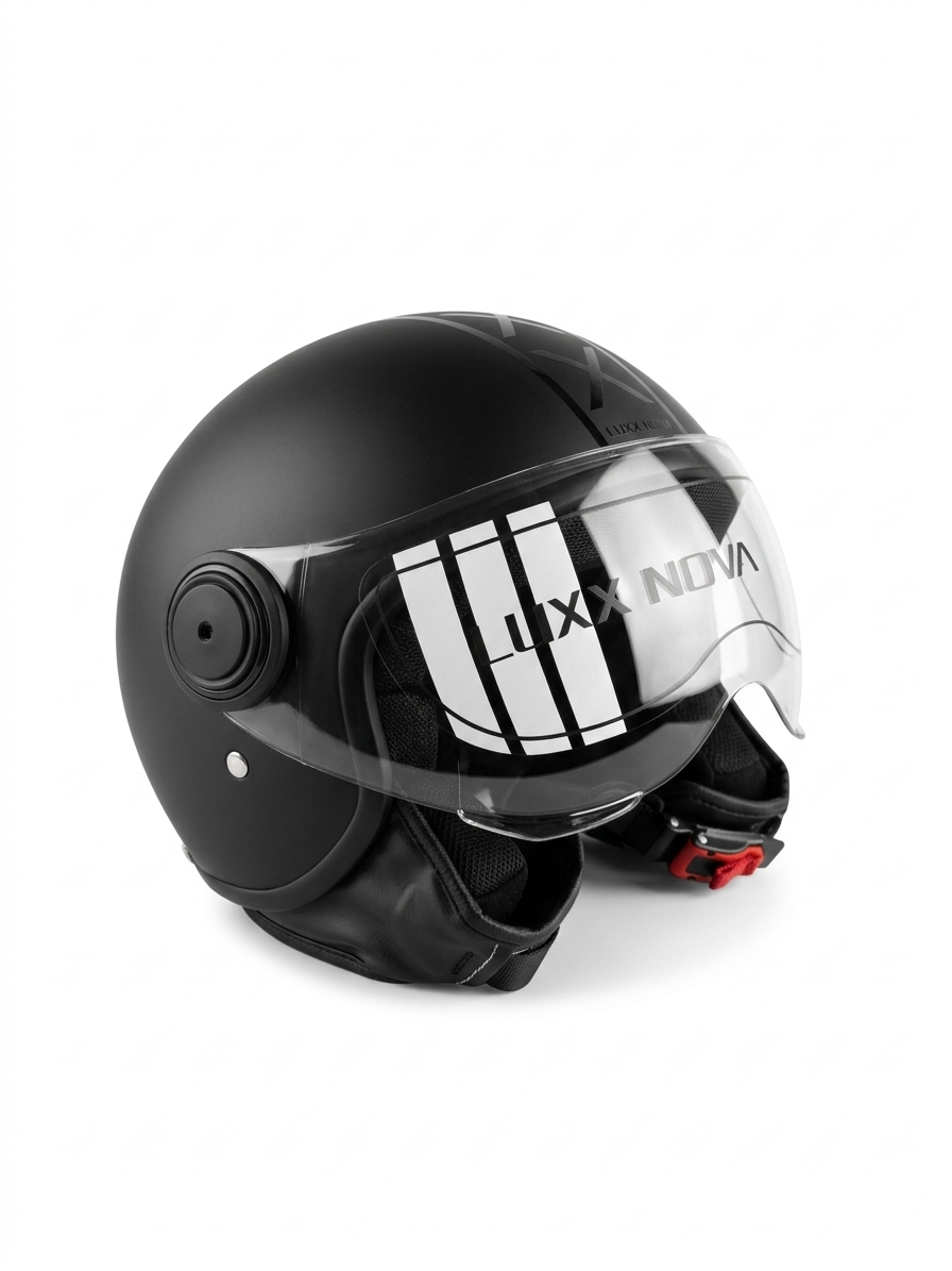 Luxx Nova Helm - Dames & Heren - Brommer - Scooter - Motor - Mat zwart - Europees (LENTE VOORDEEL)