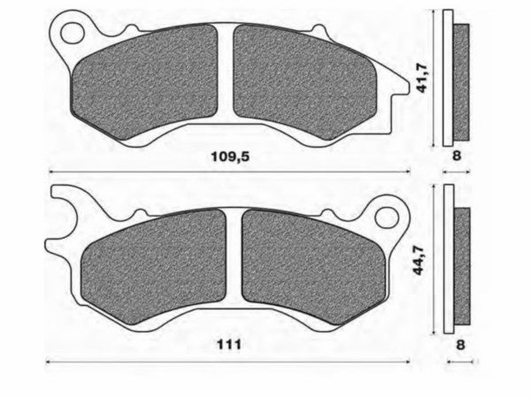 Remblokset Newfren Elect Cargo Kymco Agility 125 / Honda Nsc50r / Nsc 50 / Pcx 125 / Pcx 150 / Peop One 125 / Django / Vision 4takt 2012 / fd0467