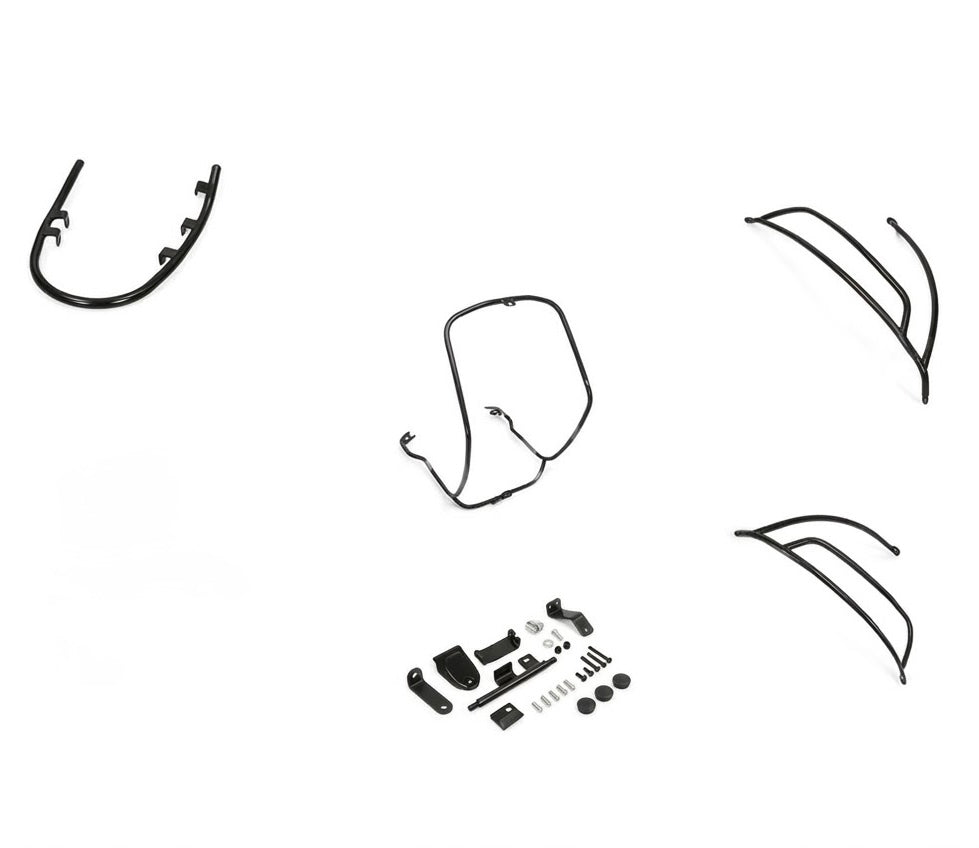 Beugelset voor/achter/spatbord glans zwart + montage Vespa