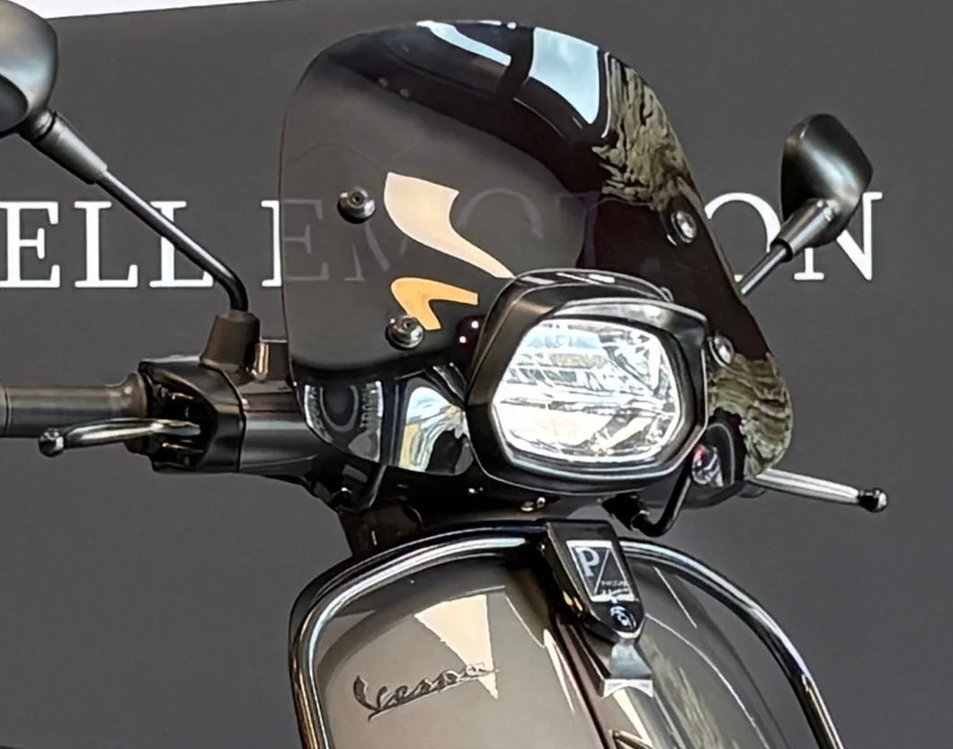 Windscherm laag smoke / glans zwart / mat zwart / helder (transparant) Vespa Sprint ORIGINEEL KWA