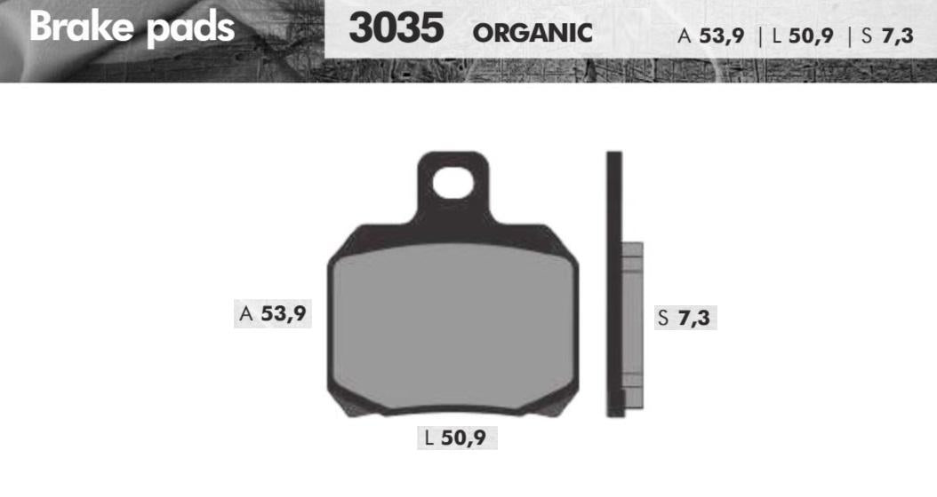 REMBLOKSET BRENTA BR3035 SEGWAY E110, BEV500, RIEJU, APRILIA RS, X9, XMAX, 50,9X53,9X7,3 (E-MARK)
