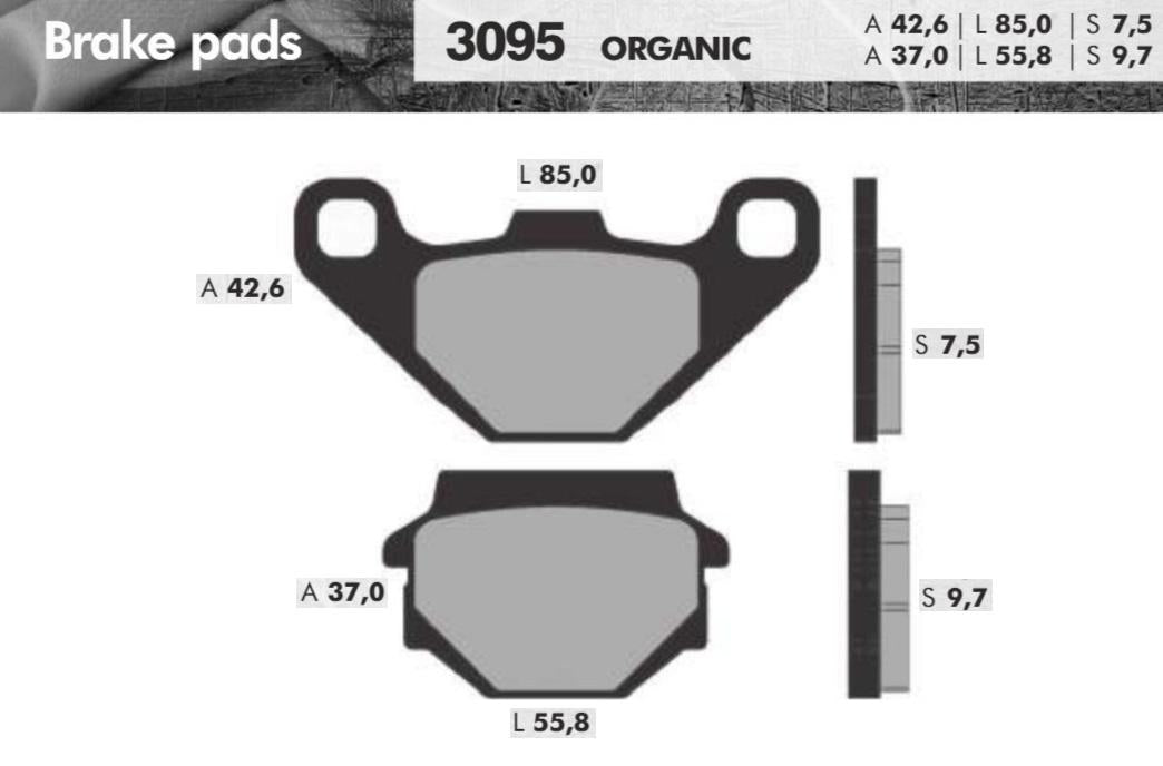 REMBLOKSET BRENTA BR3095 AGILITY16, PEOPLE S, SUPER 8, SUPER 9, DJANGO 125 (E-MARK)