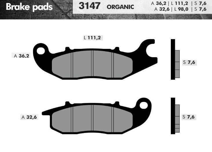 REMBLOKSET BRENTA BR3147 NIU NIU N1S VOOR HONDA CBF 125 CBR 125 (E-MARK)